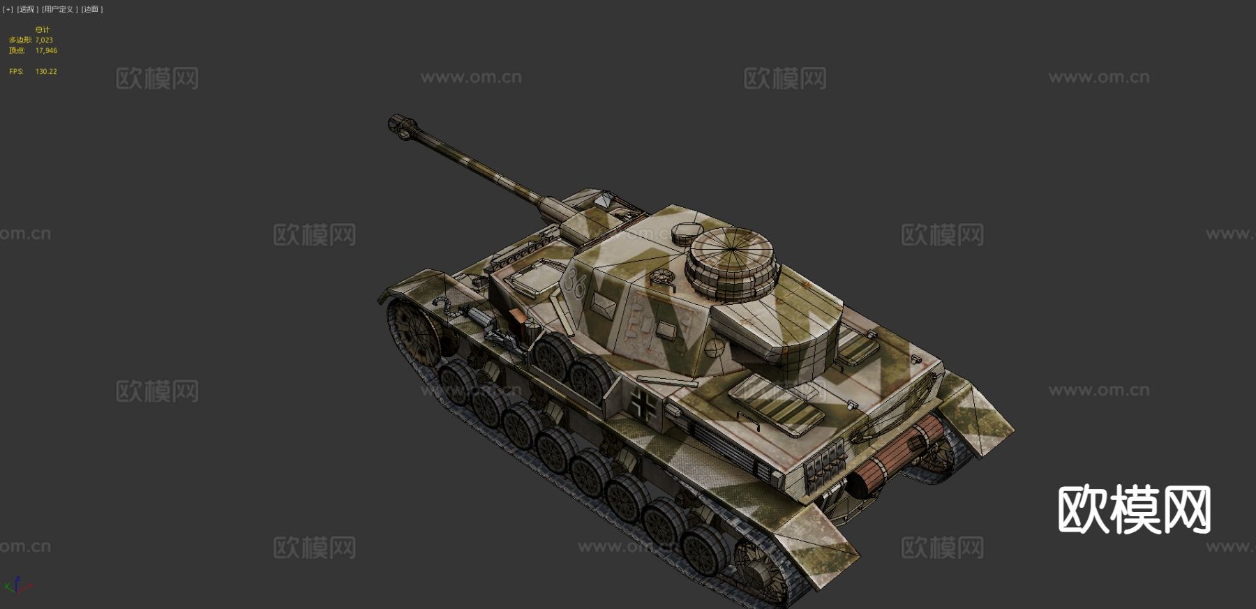 二战Panzer4坦克3d模型