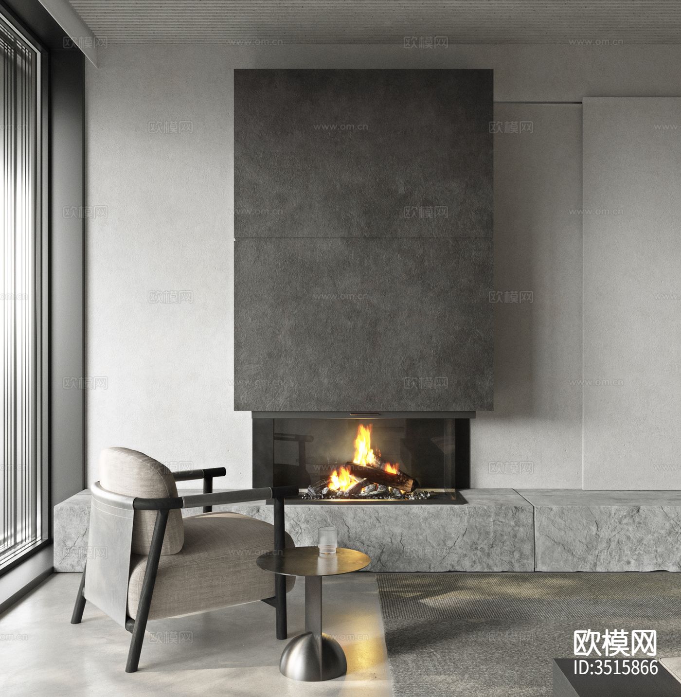 现代平层客餐厅装修效果图下载（渲染图8）