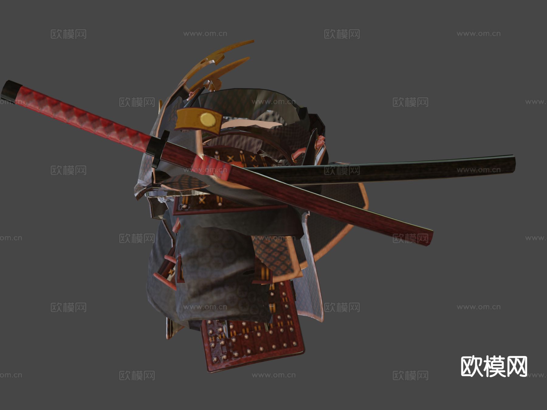 动漫人物 日本武士3d模型