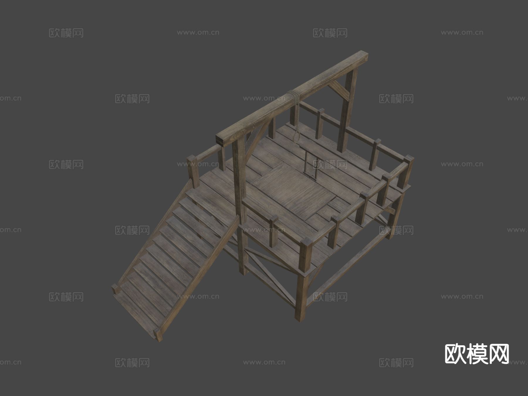 中世纪绞刑架 绞刑柱3d模型