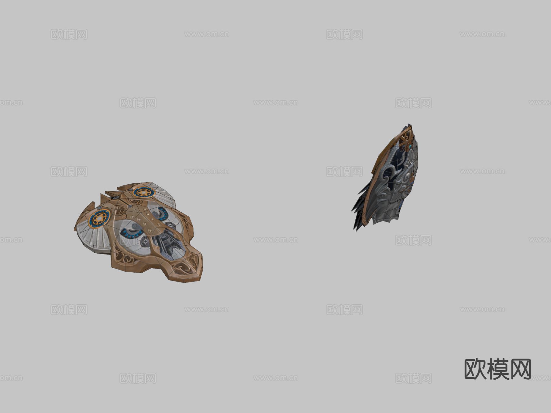 战斗盾牌 护盾 游戏道具3d模型下载（渲染图4）
