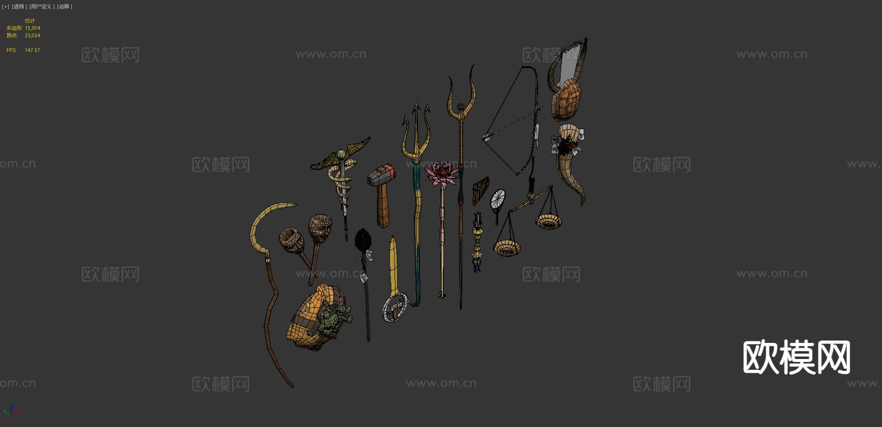 动漫道具 古希腊神器包3d模型下载（渲染图5）