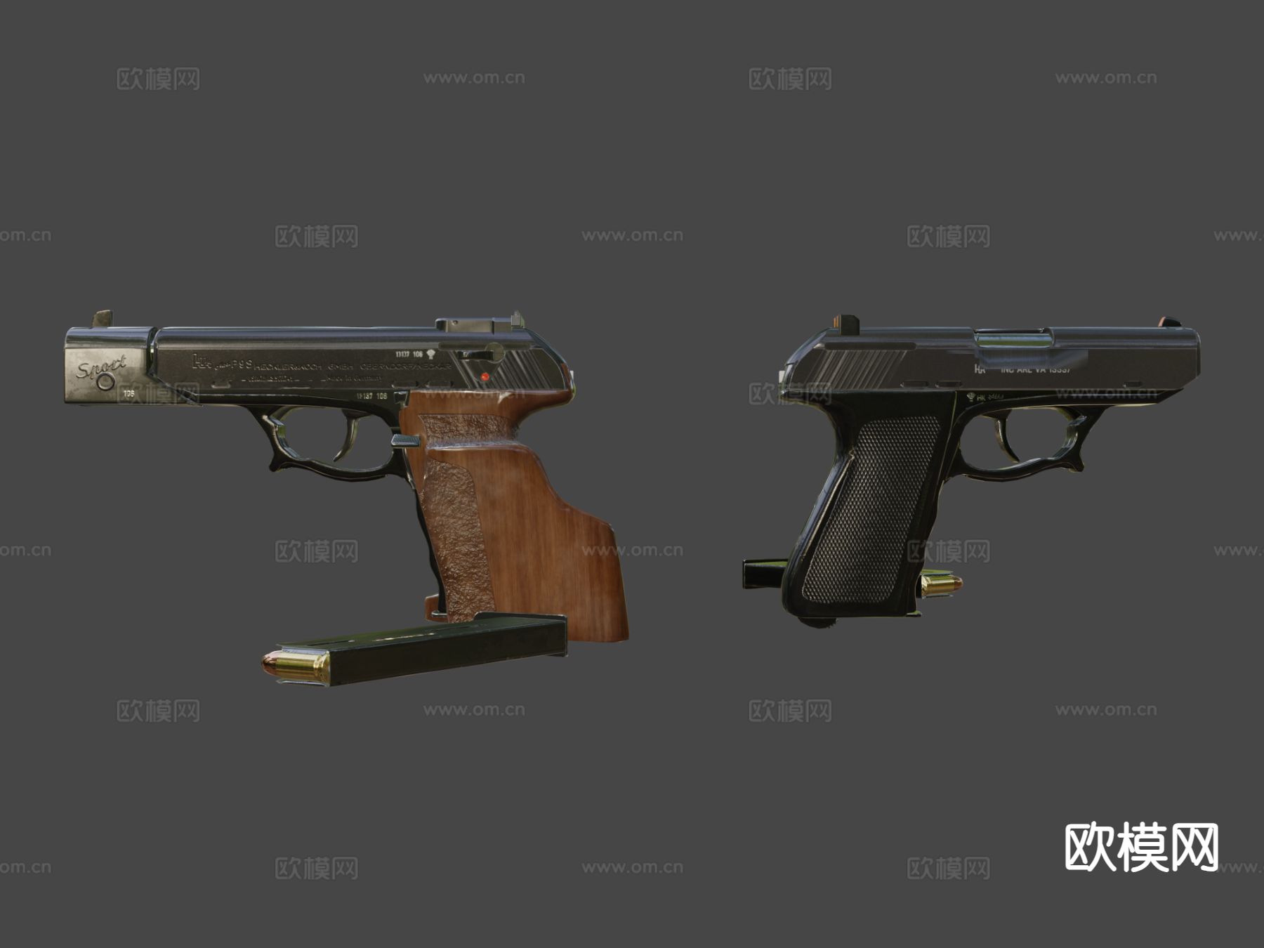 P9s手枪3d模型下载（渲染图6）