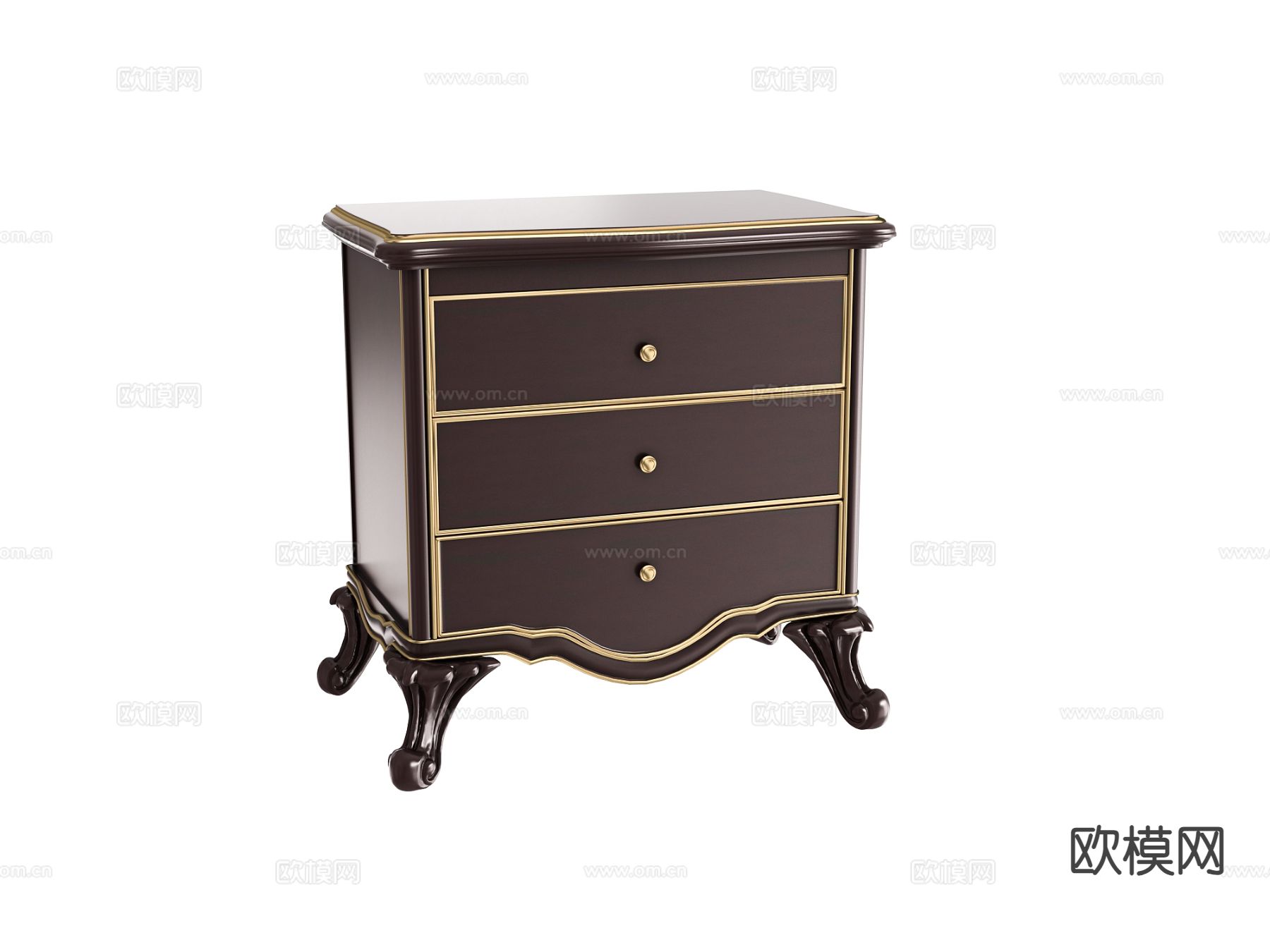 简欧床头柜3d模型下载