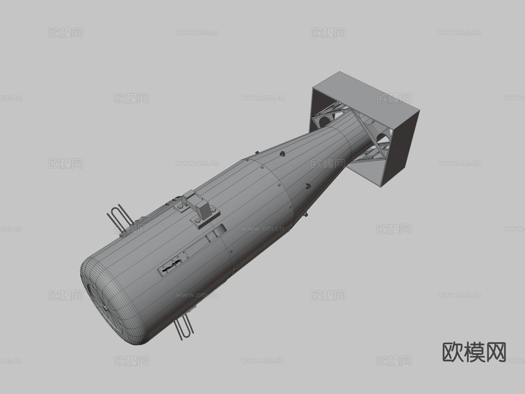 二战原子弹 跑炮弹 导弹3d模型