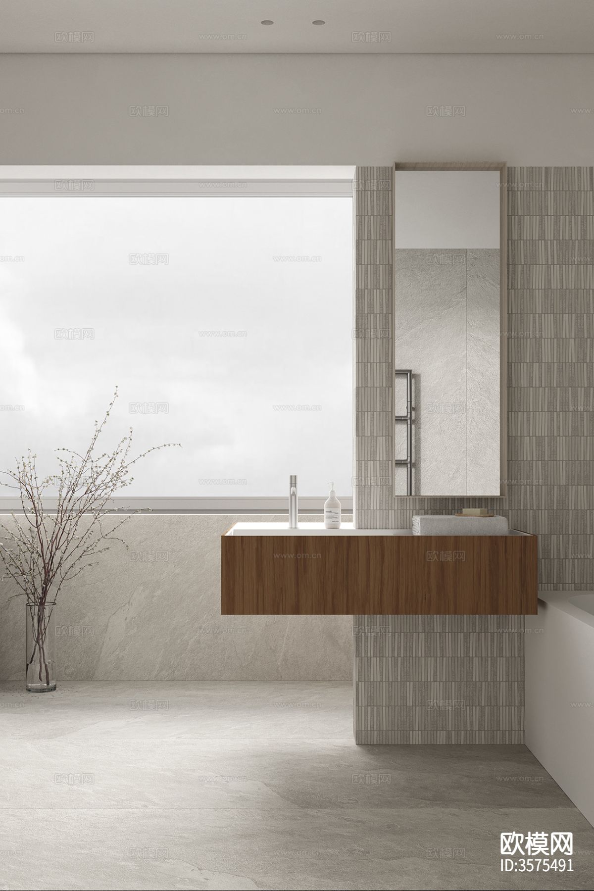 现代极简客餐厅装修效果图下载（渲染图16）