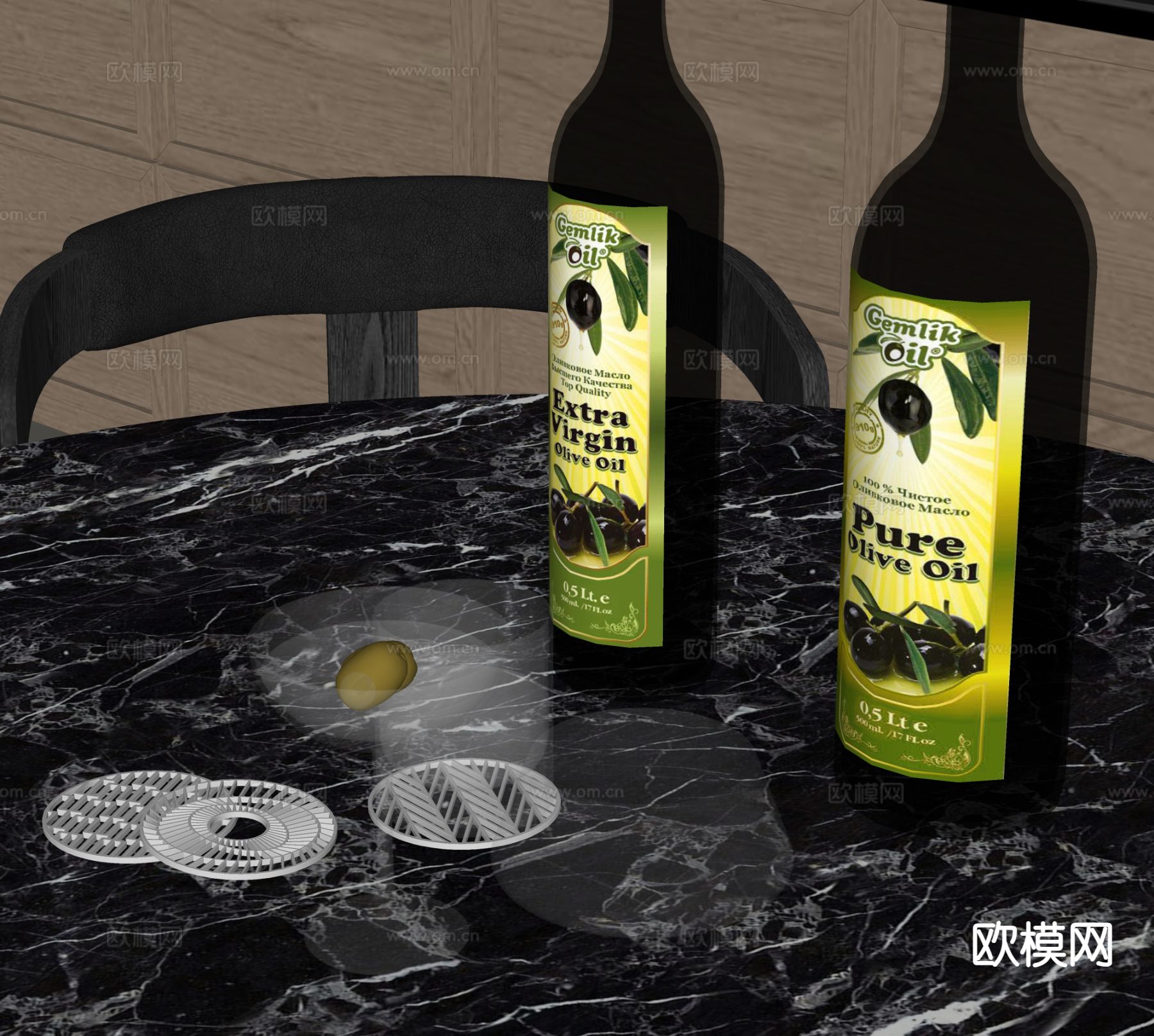 酒瓶 高脚杯 水杯 酒水su模型下载（渲染图1）