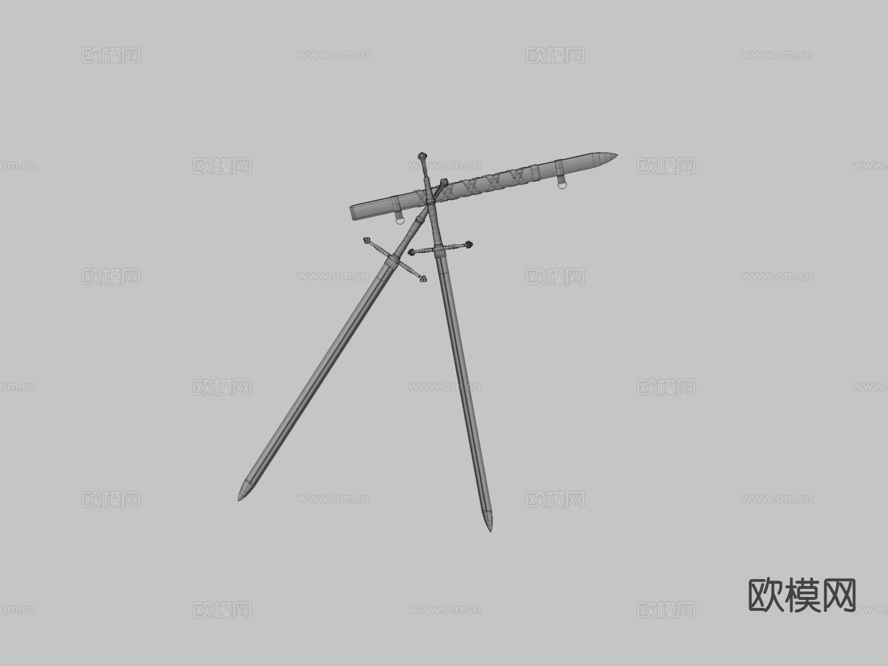 欧洲长剑 刀剑 冷兵器 动漫道具3d模型