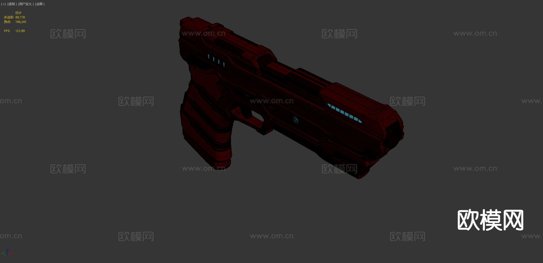 未来枪 手枪3d模型