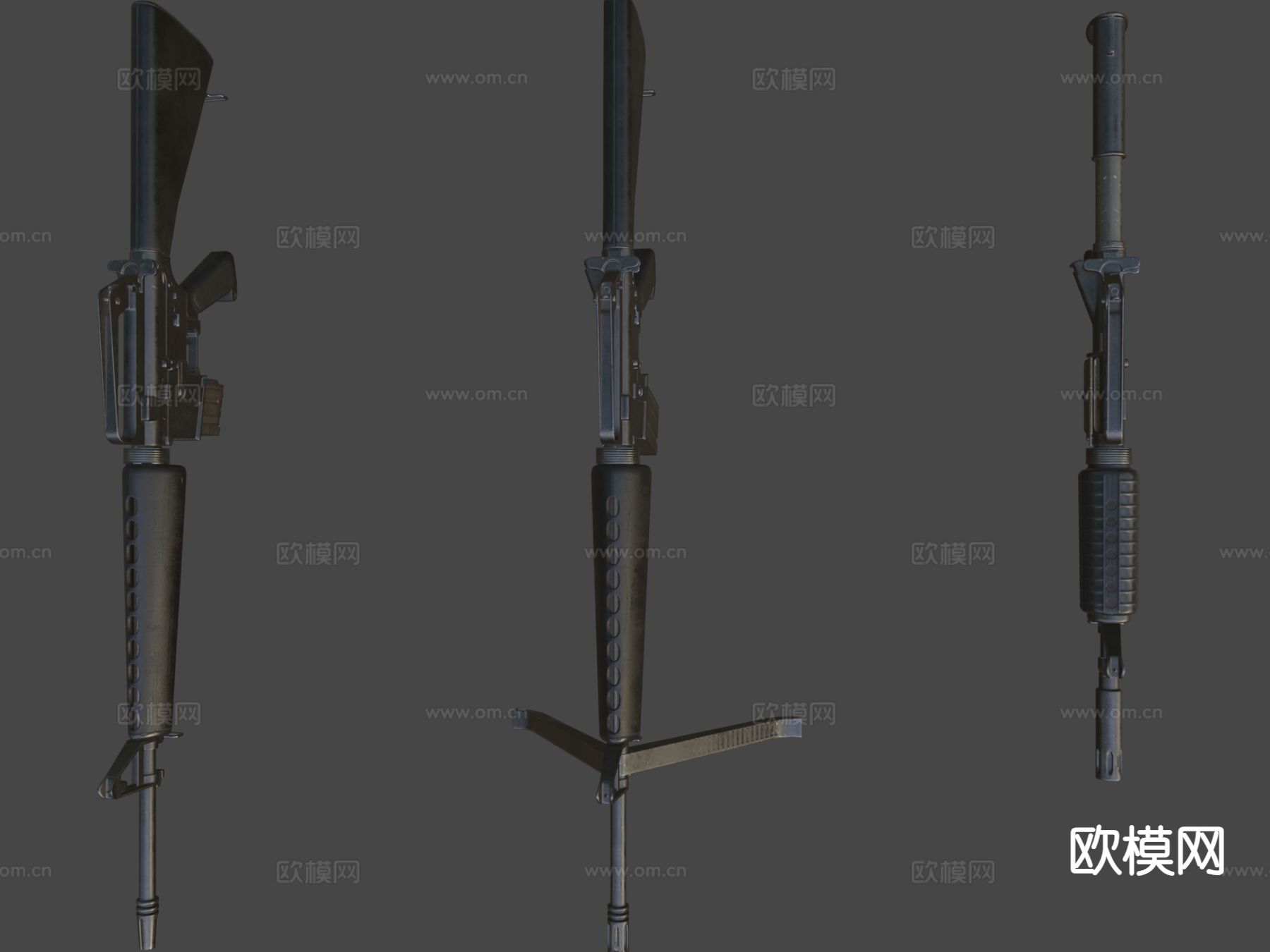 M416突击步枪 游戏武器3d模型