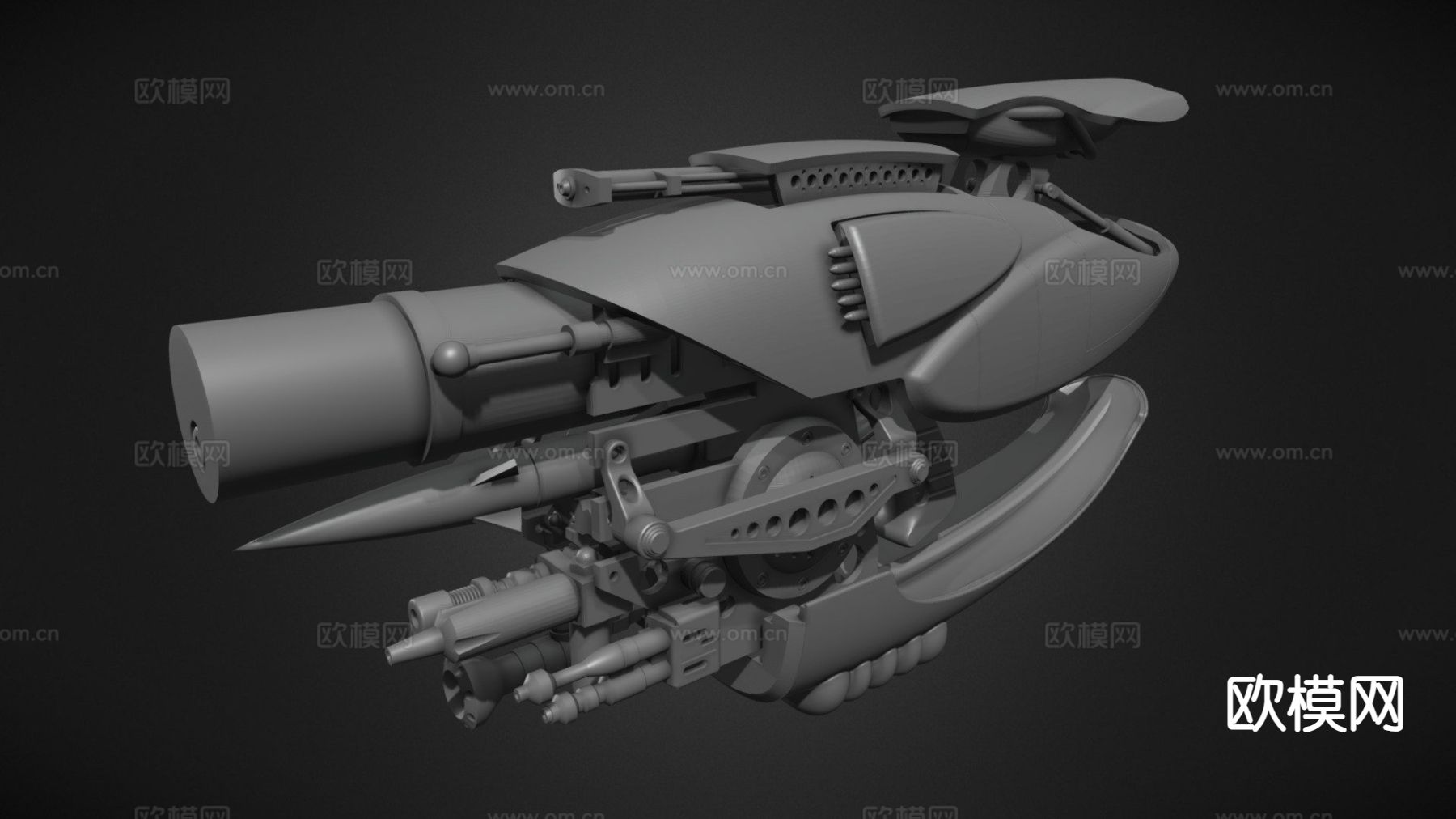 概念手枪 科幻枪支 游戏道具3d模型