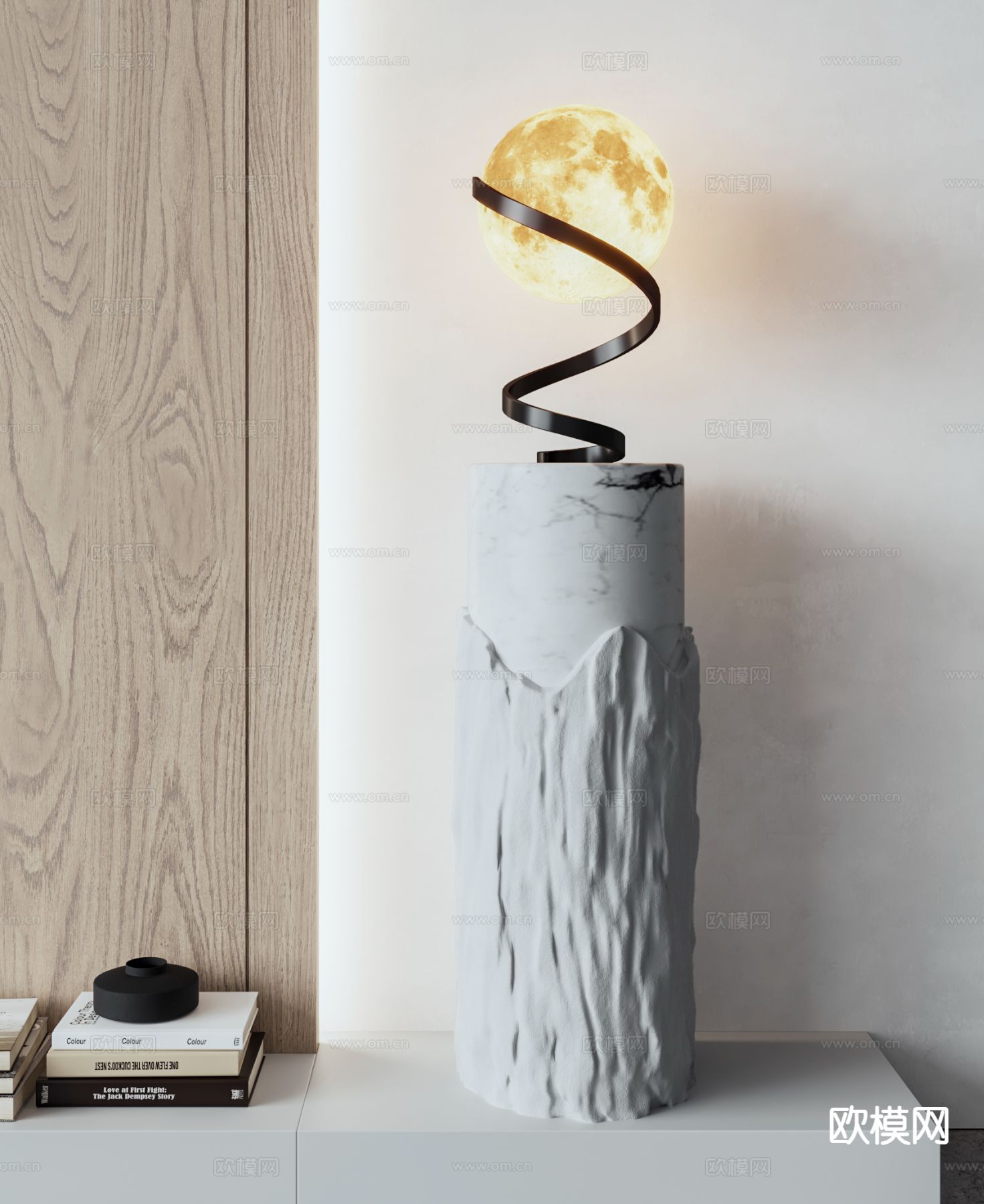 现代月球台灯3d模型下载