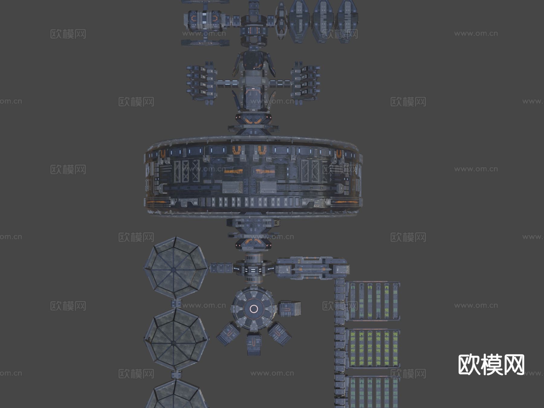 科幻空间站3d模型