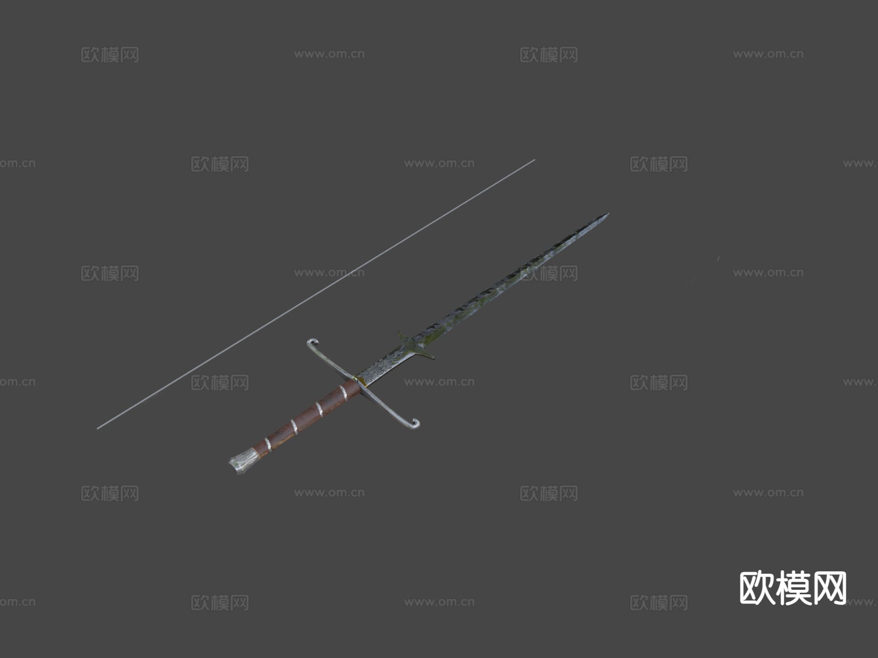 侠客剑 长剑 剑柄 游戏道具3d模型