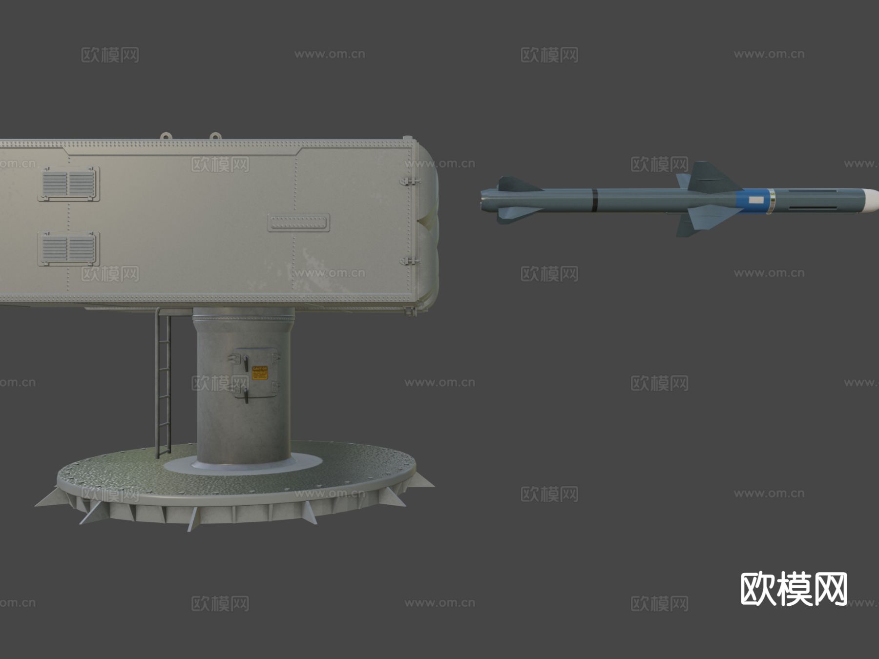 炮塔 炮弹 导弹 火箭炮3d模型