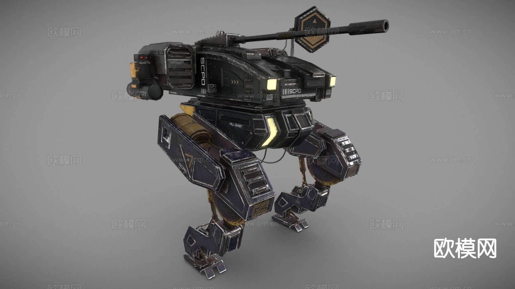 动画机甲 侦察机甲 游戏道具3d模型下载（渲染图1）