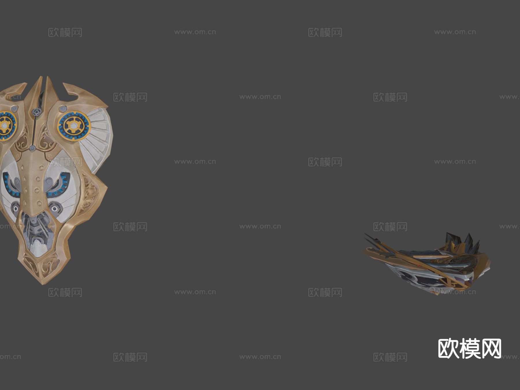 战斗盾牌 护盾 游戏道具3d模型下载（渲染图9）