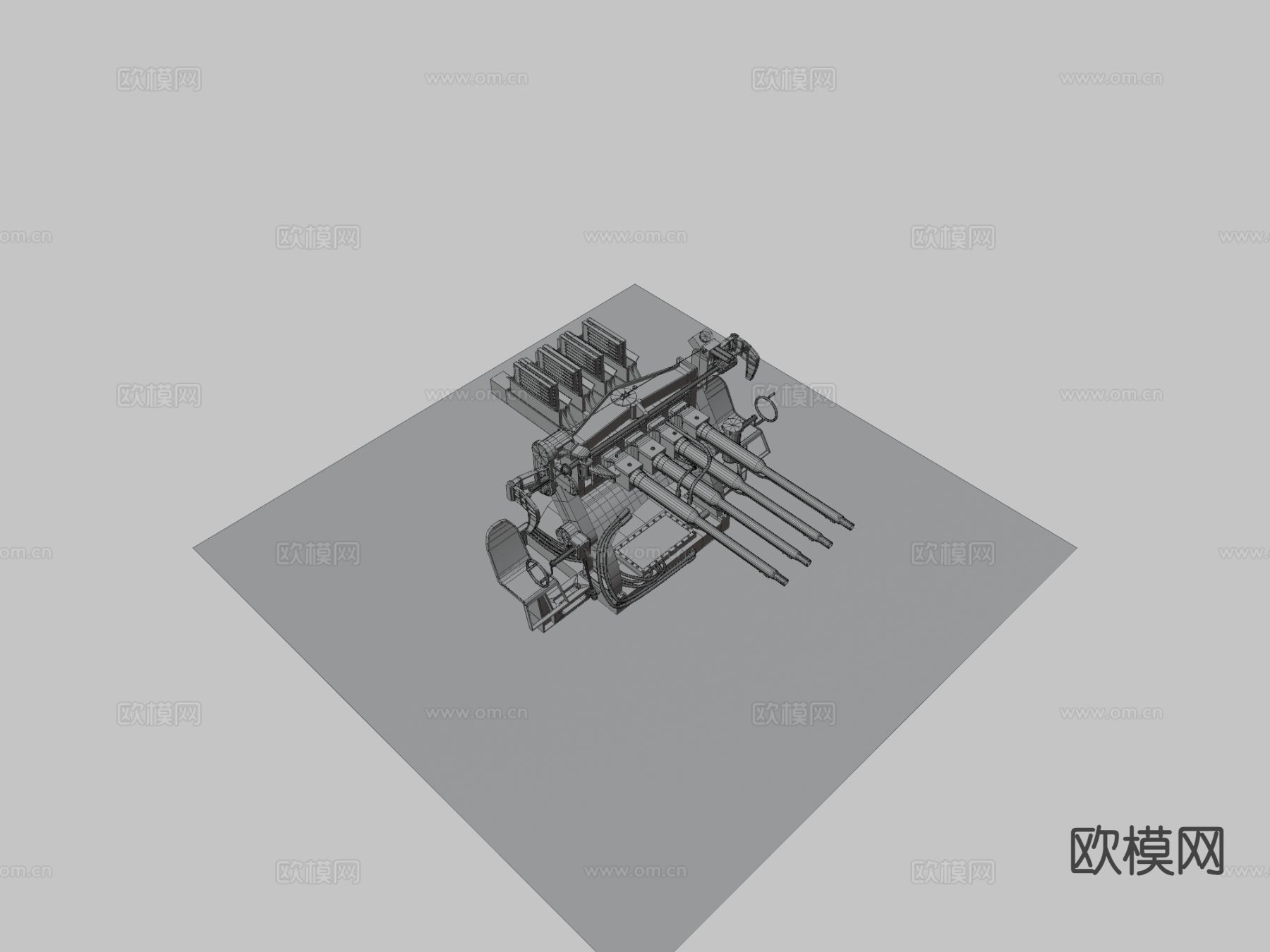 WW2防空炮3d模型