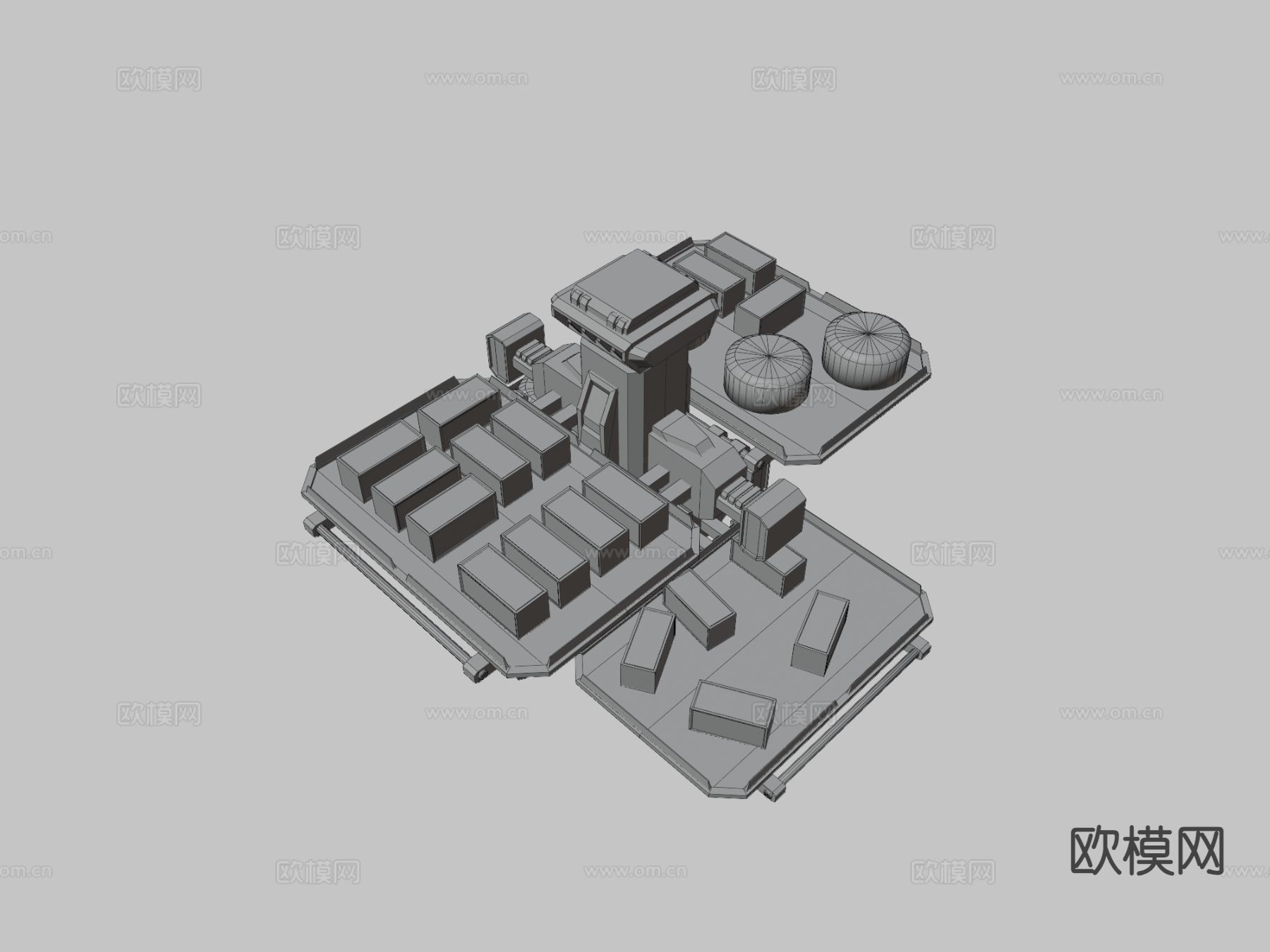 科幻 货物仓库3d模型