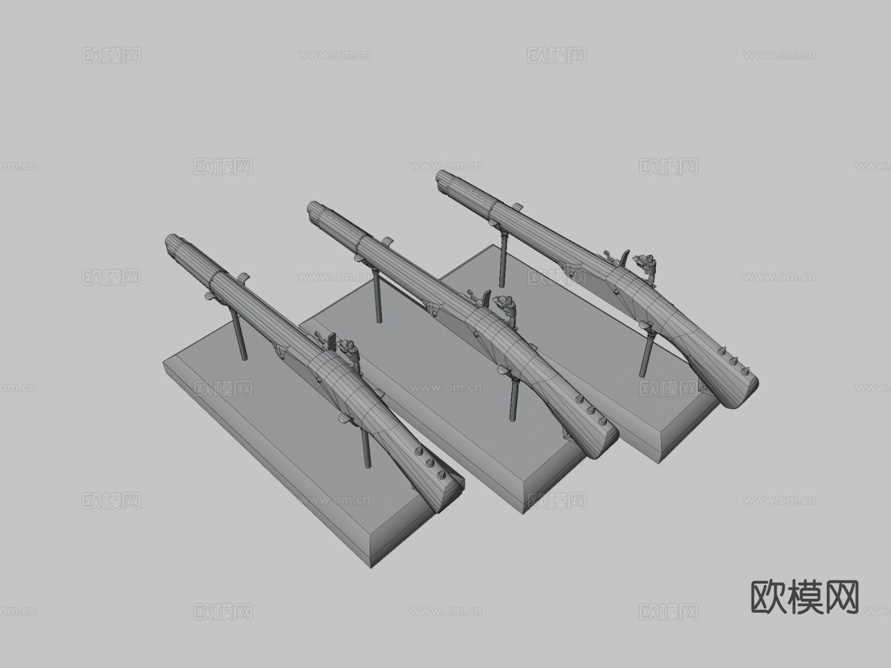 复古枪支 枪械 武器3d模型