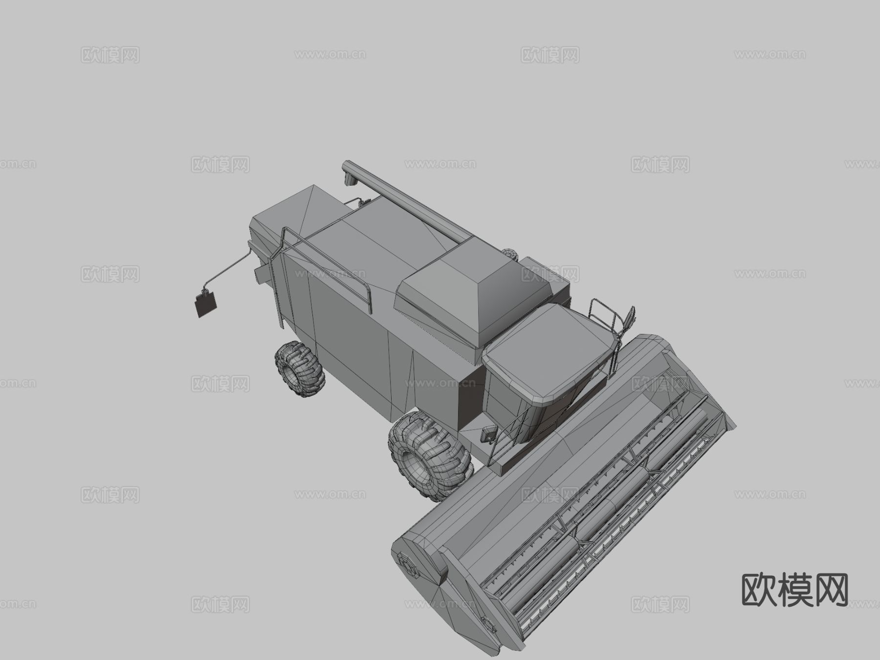 农用收割机 压实机3d模型