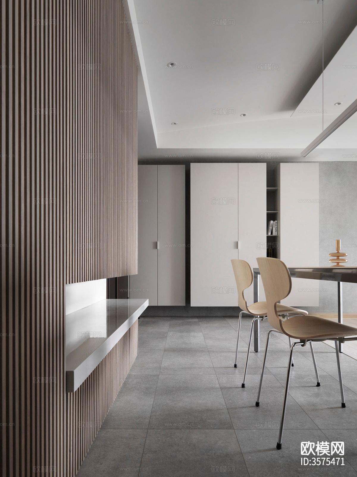 现代极简风客餐厅装修效果图下载（渲染图11）