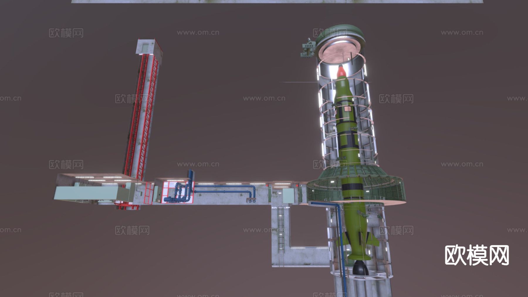 地下火箭 武器 导弹3d模型