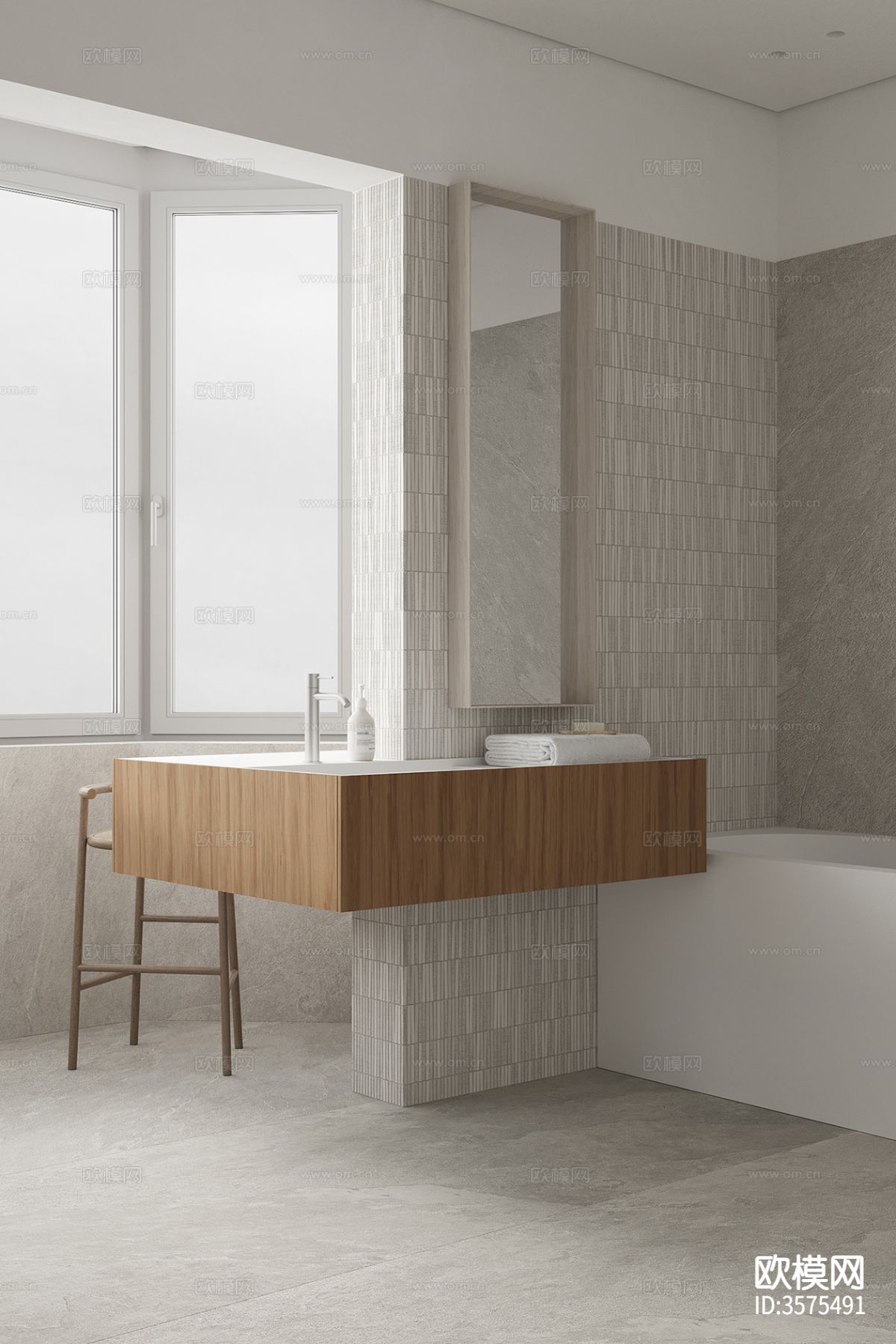 现代极简客餐厅装修效果图下载（渲染图17）