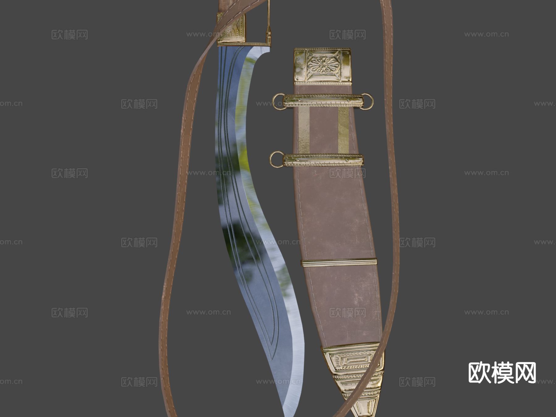 带鞘的古刀3d模型