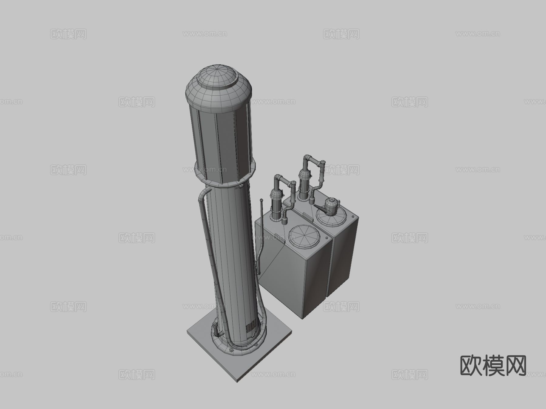 燃气泵 油泵站3d模型下载（渲染图3）