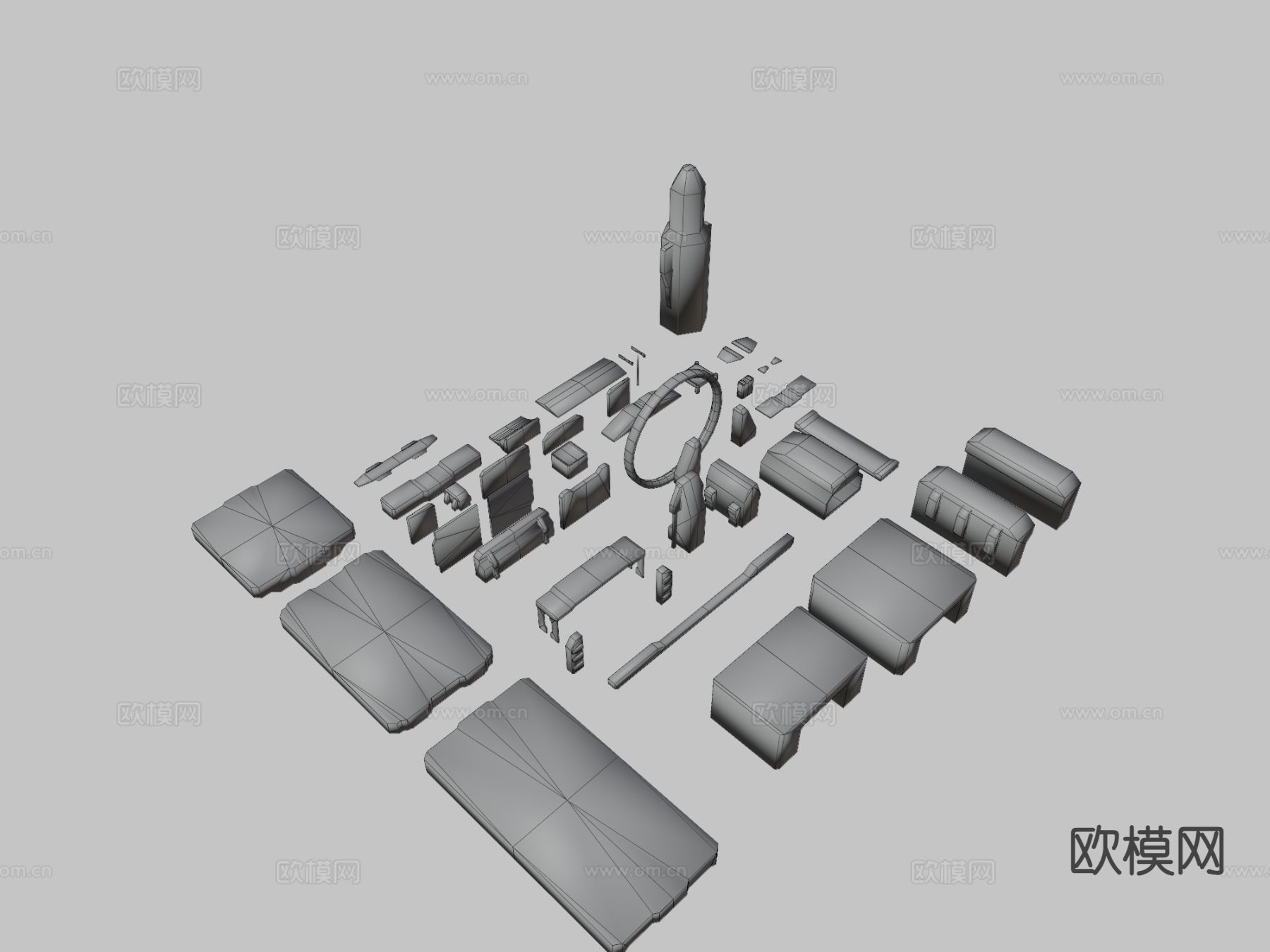 太空平台 游戏道具3d模型