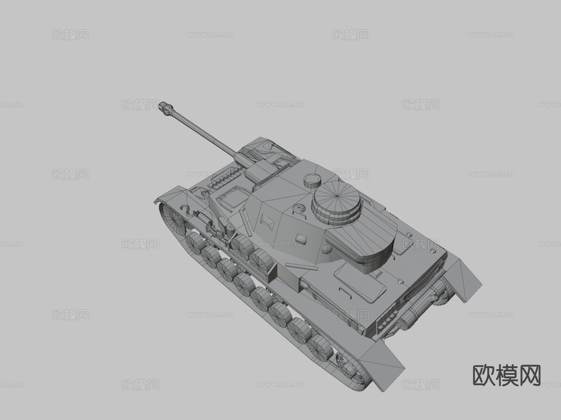 二战Panzer4坦克3d模型