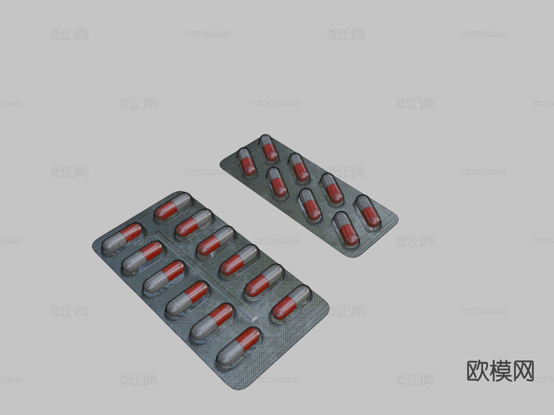 水泡药丸 胶囊 药品3d模型下载（渲染图2）