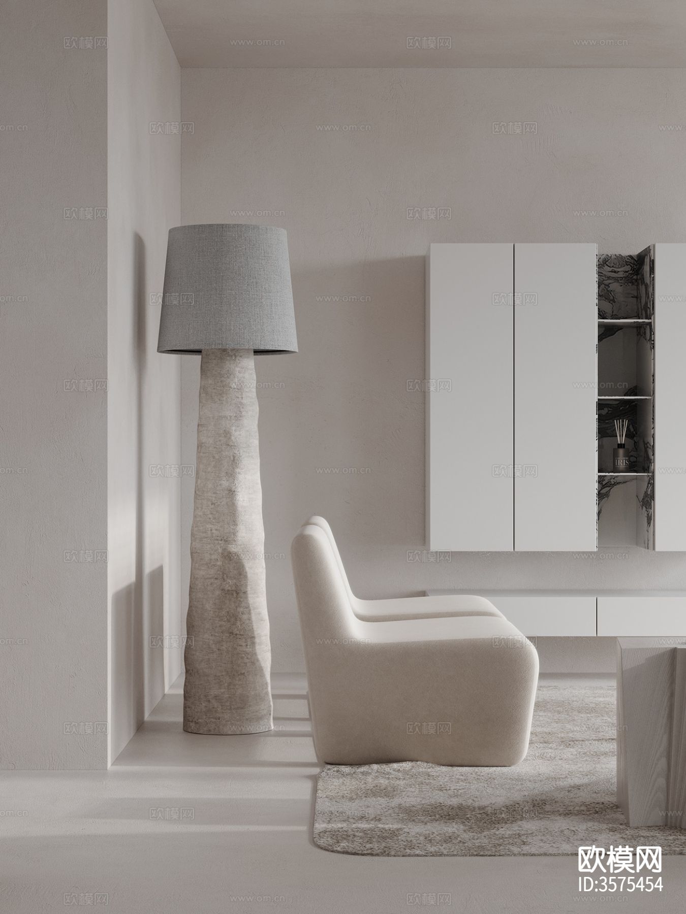 现代极简风客餐厅装修效果图下载（渲染图2）