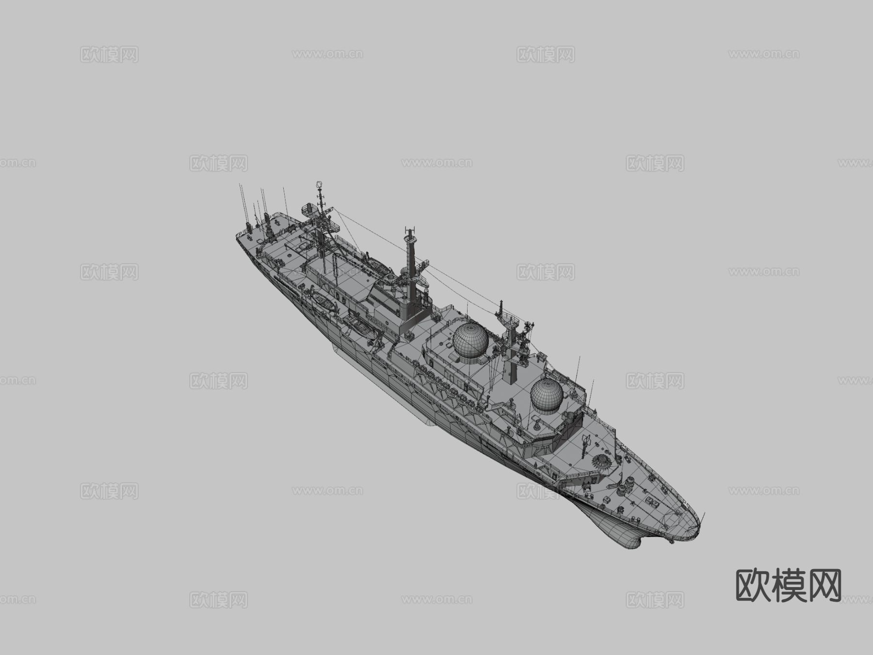 情报船 护卫舰 军舰 巡逻航3d模型