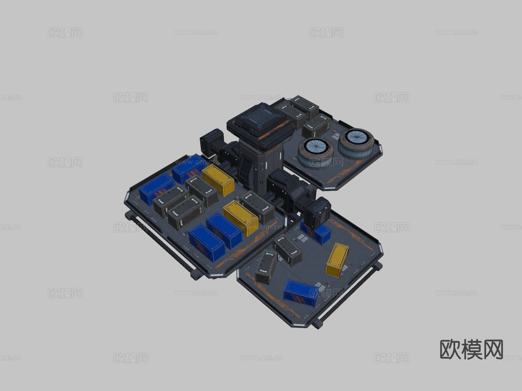 科幻 货物仓库3d模型