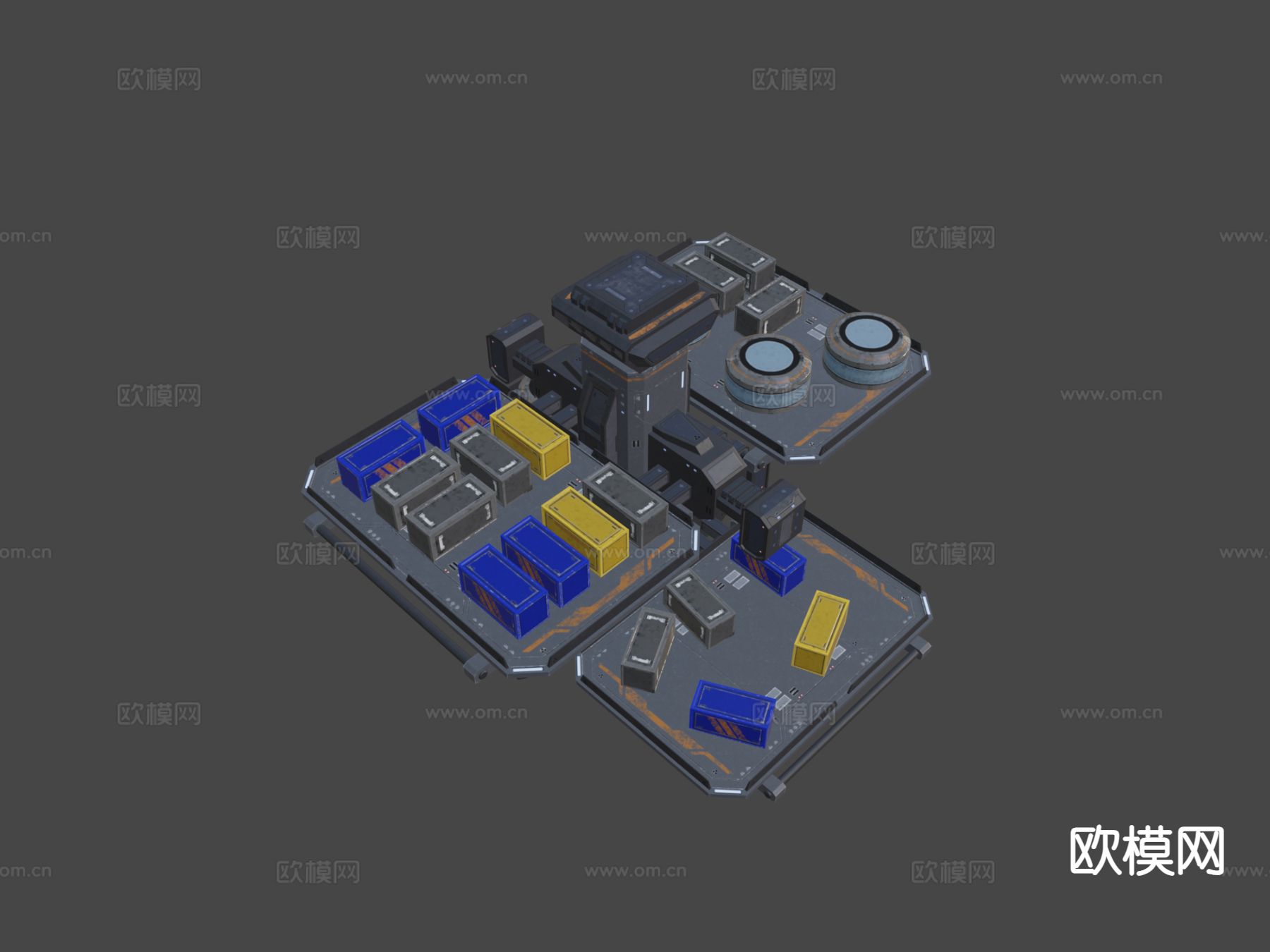 科幻 货物仓库3d模型