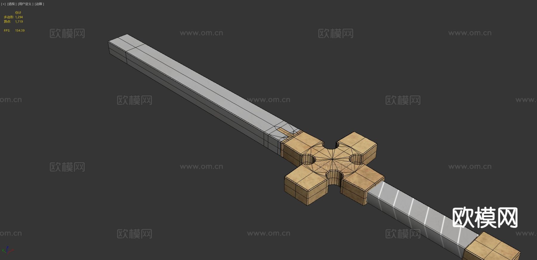 十字剑3d模型