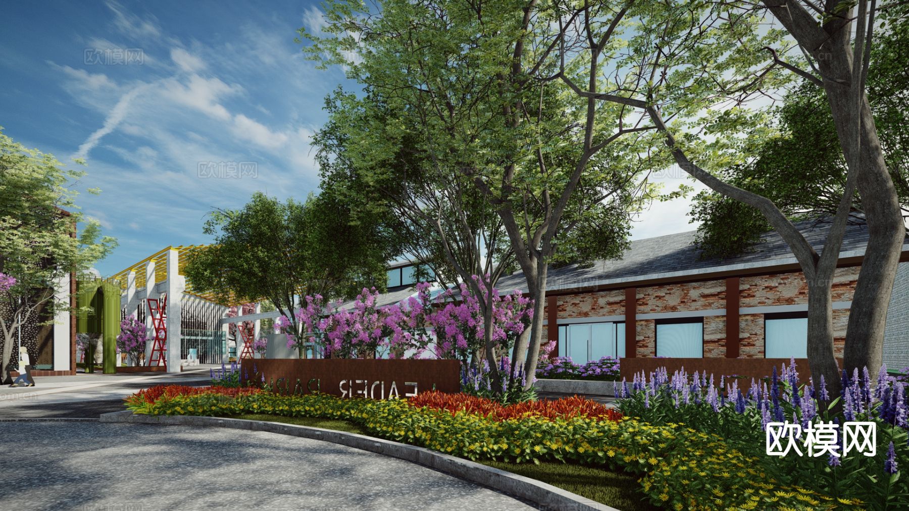 废弃工厂遗址 厂房仓库su模型下载（渲染图4）