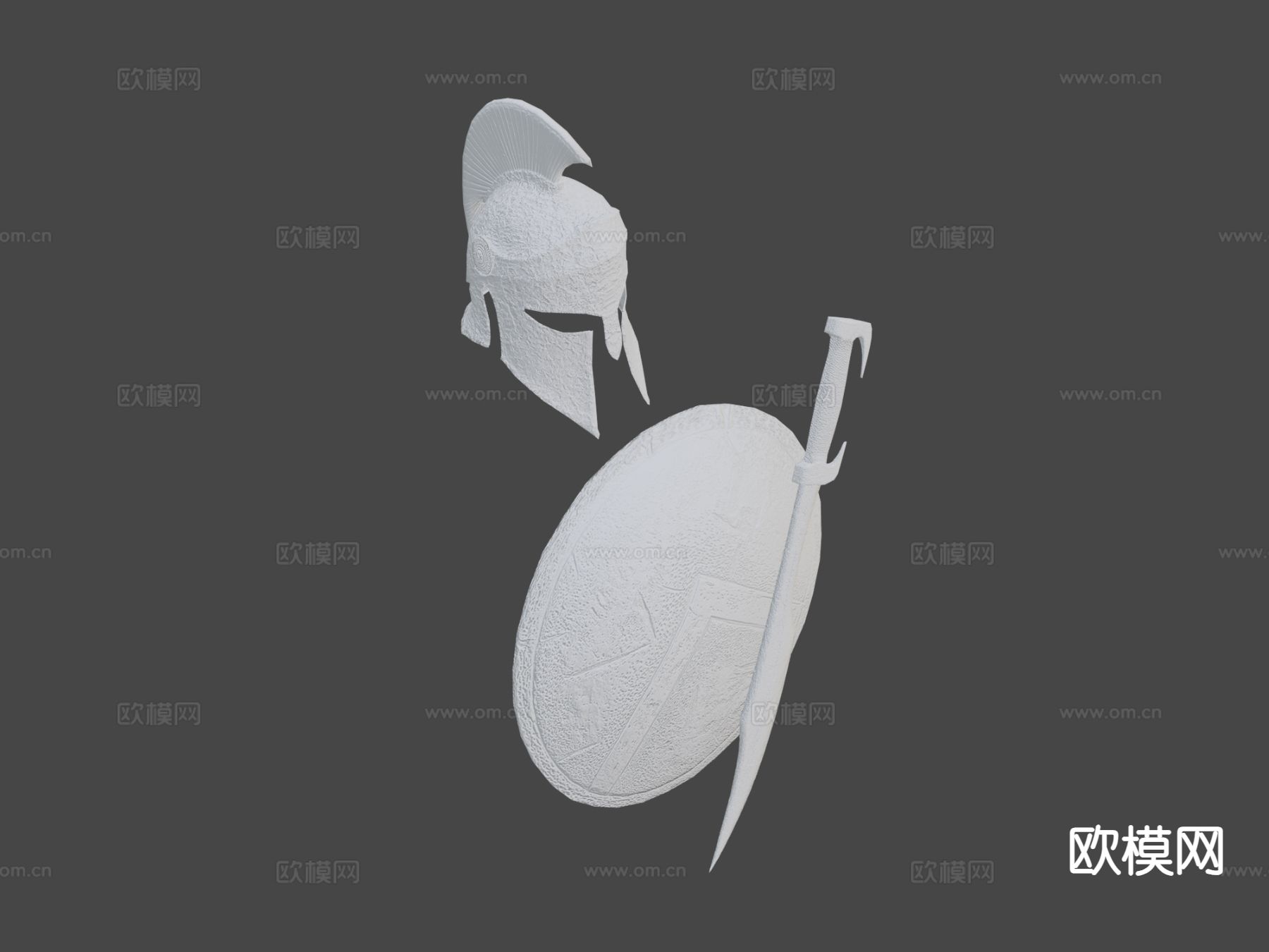 斯巴达战士装甲 冷兵器3d模型