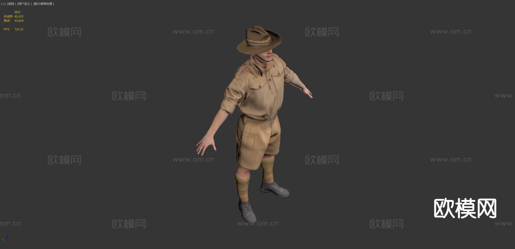 澳大利亚士兵角色3d模型