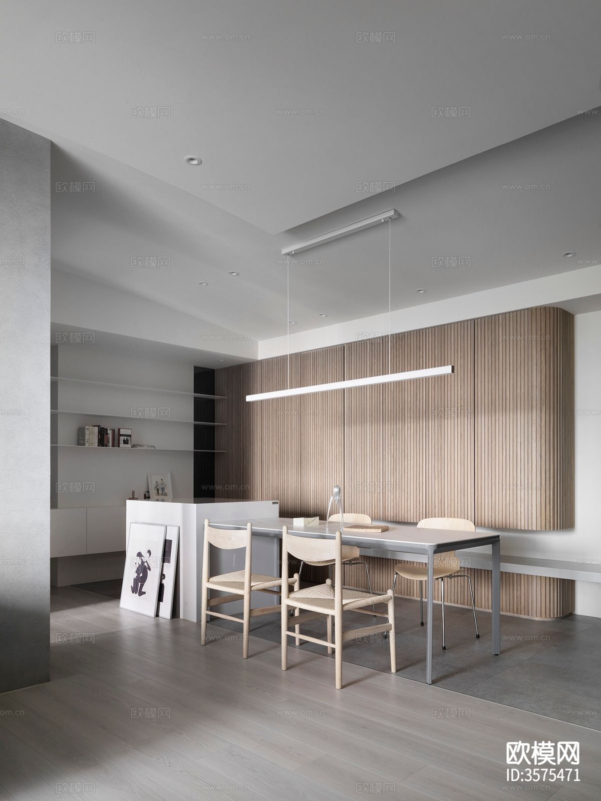 现代极简风客餐厅装修效果图下载（渲染图10）