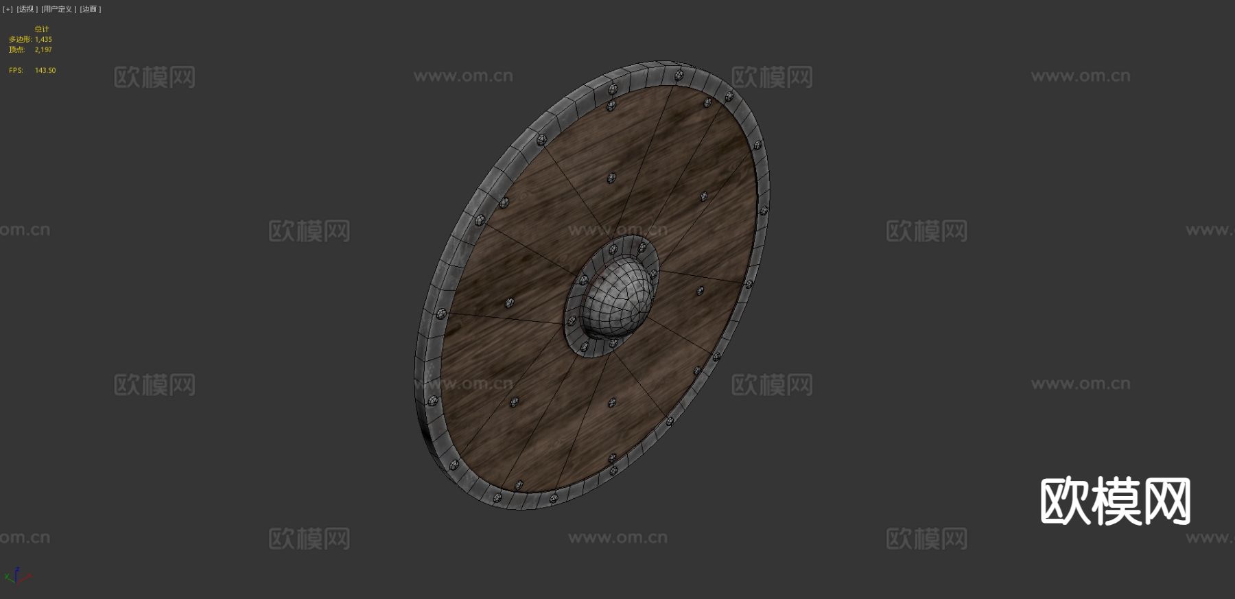 维京盾牌 护盾 圆盾 游戏道具3d模型