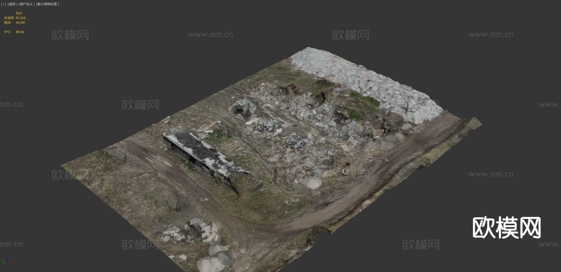 战区场景 废墟 战壕3d模型