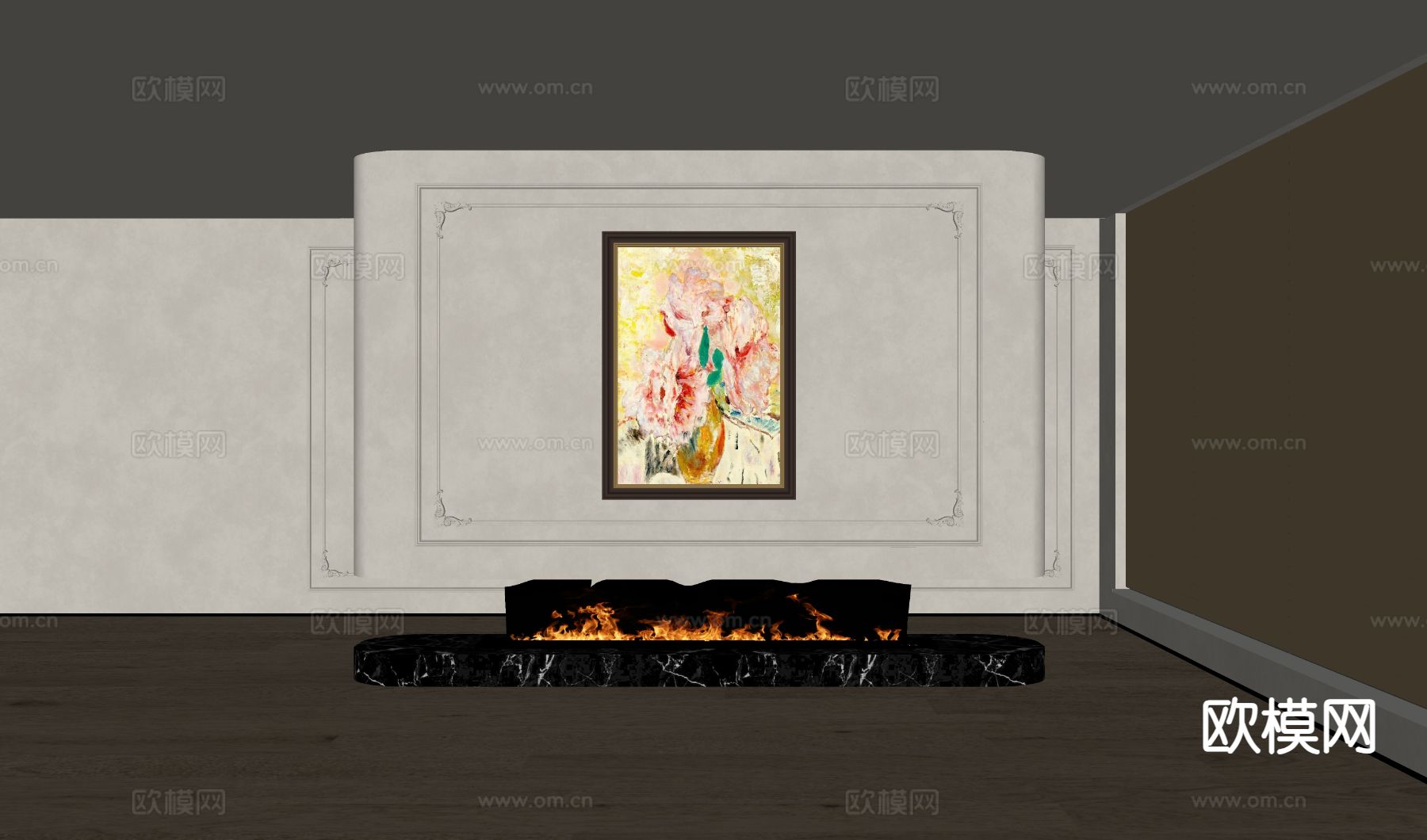 美式装饰画su模型下载（渲染图1）