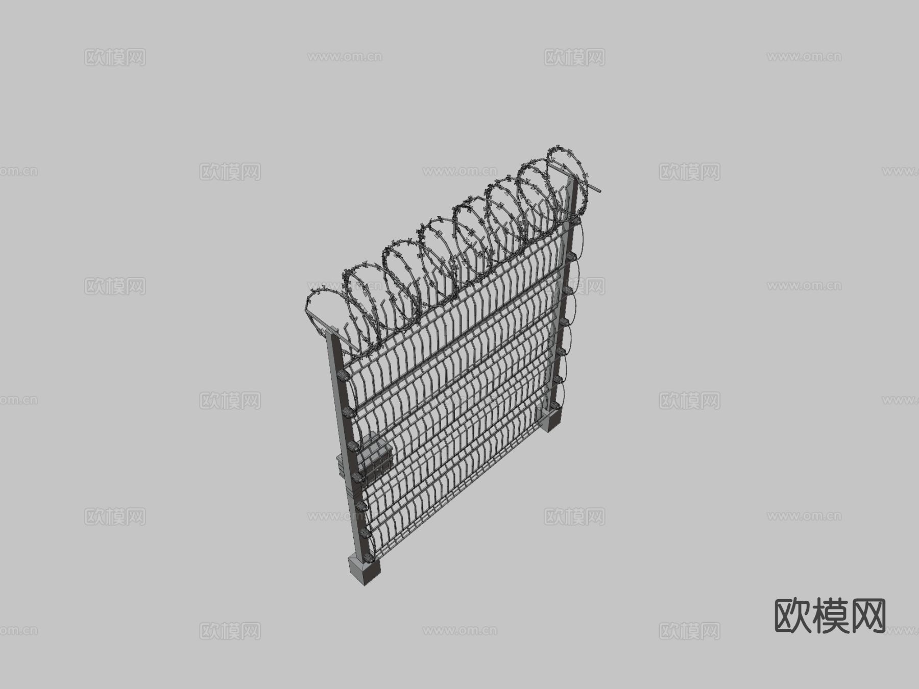 带刺电网 围栏护栏 铁丝网3d模型