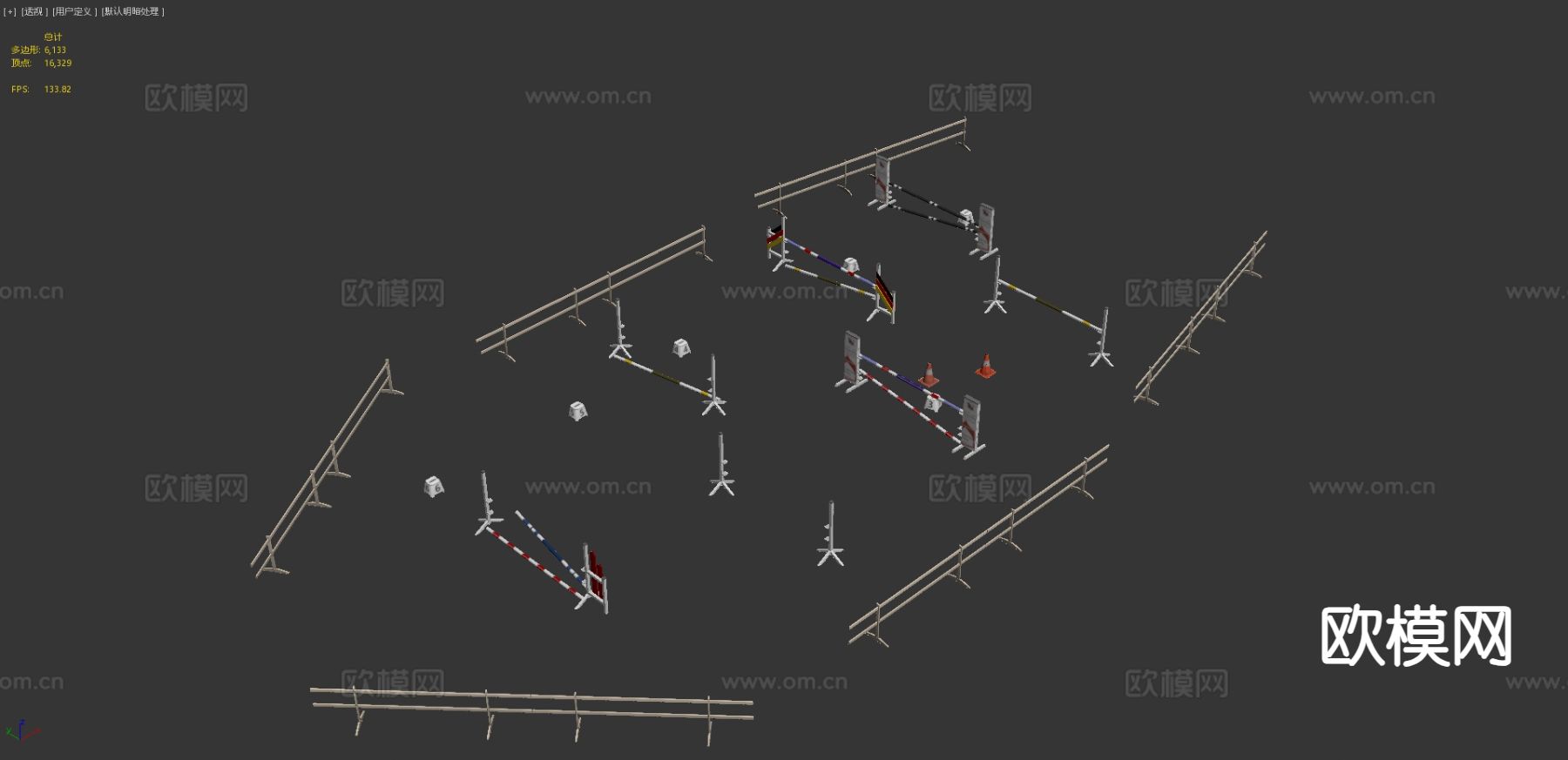 马术障碍物 马跳跃3d模型