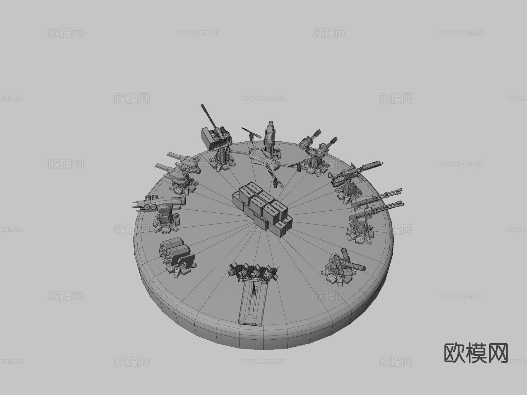 未来武器包 炮塔3d模型