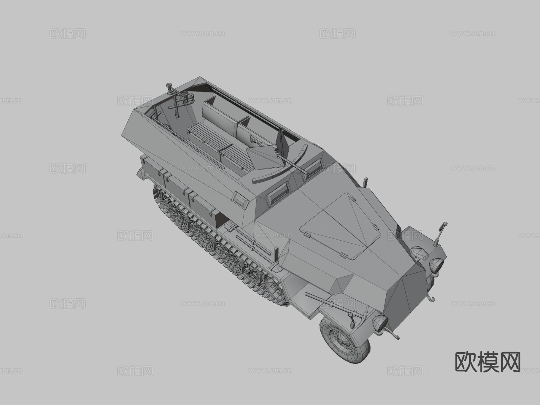 军事坦克 履带车 装甲车3d模型