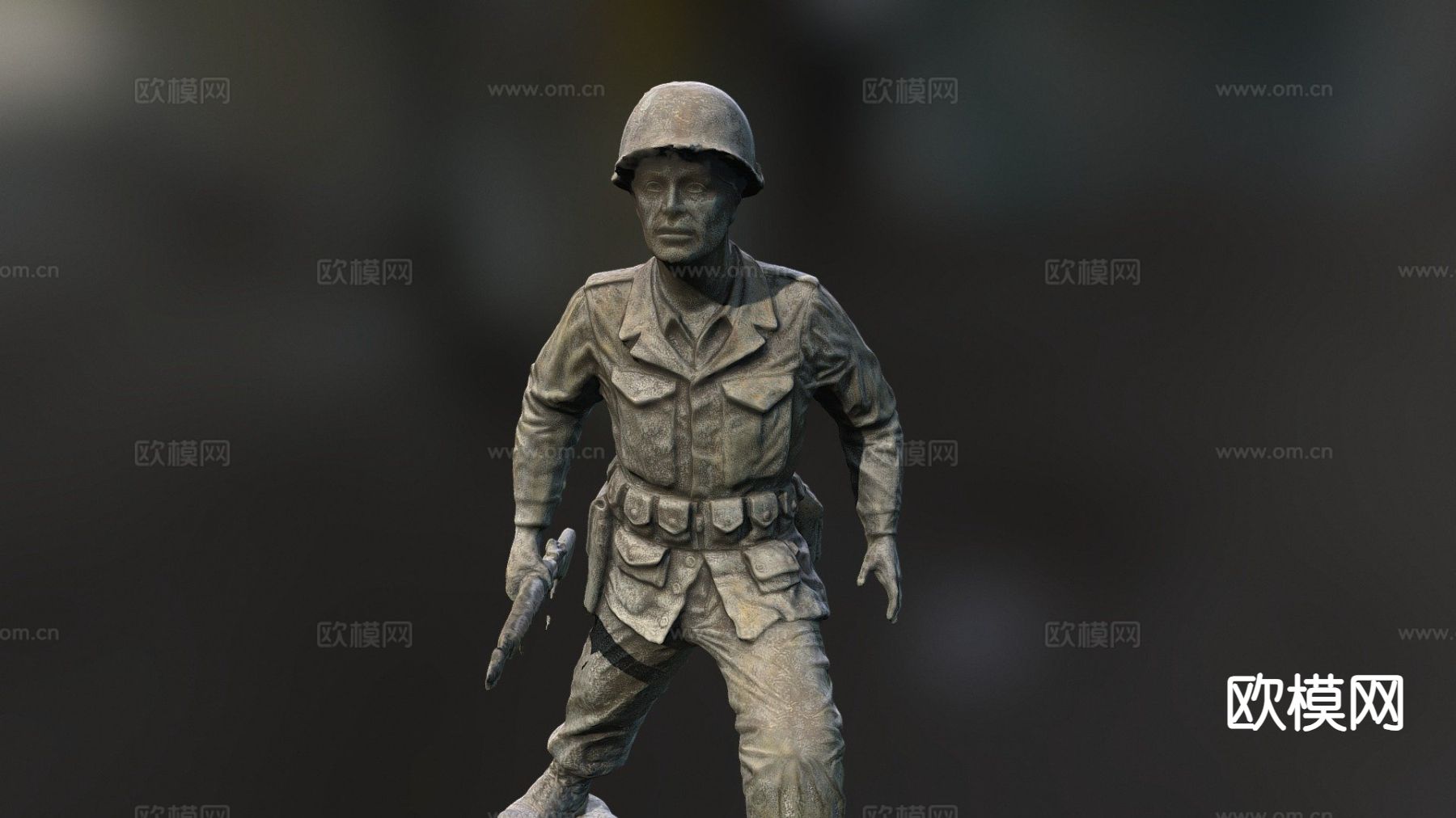 士兵雕塑3d模型